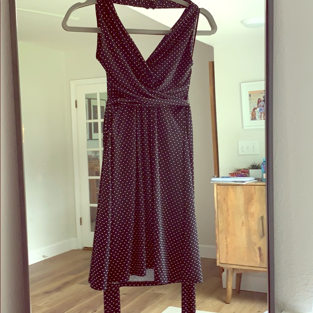 Black and white polkadot mini dress